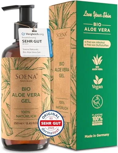 Aloe Vera Gel 100% BIO | Alkohol- und Parfümfrei 250 ml von Soena