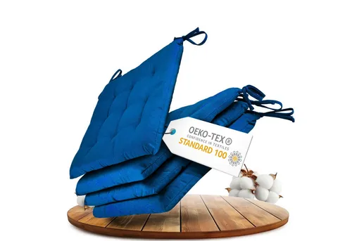 Gräfenstayn Stuhlkissen Sitzkissen 40x40cm Haltebänder Indoor Outdoor, robustes Sitzkissen für Indoor & Outdoor, mit Haltebändern