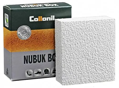 Collonil 7030 Nubuk Box - Farblos - Praktischer Moosgummi-Trockenreiniger mit Kreppauflage für schonende und effiziente Reinigung von Rauleder. Ein unverzichtbares Zubehör für Ihre Schuhpflege im heimischen Schuhregal.