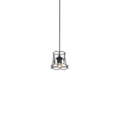 QAZQA Retro Pendelleuchte Schwarz 15 cm - Zeitgemäße Granny Frame Lampe für Wohnzimmer und Schlafzimmer - Entdecken Sie die stilvolle Granny Frame Pendelleuchte in Schwarz. Mit ihrem offenen Design und der E27-Fassung bringt sie einen Hauch von Vintage in jedes Zuhause. Ideal für moderne Interieurs und individuelle Lichtgestaltungen.