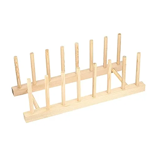 Abtropfgestell Holz,Geschirrständer Geschirr Abtropfständer Geschirrabtropfgestell,Bambus Tellerständer Tellerhalter Topfdeckelhalter Küche Deckelhalter, für Schüssel Tassen,Topf Deckel,Schneidebrett