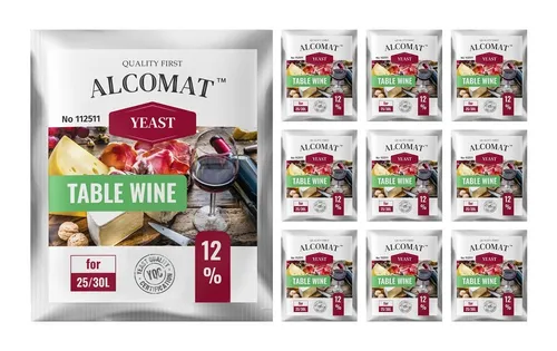 Weinhefe Alcomat Table Wine Yeast Tafelwein Gärhefe Brennhefe Hefe Wein TOP 10 x