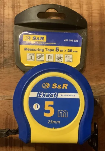 S&R Bandmaß Metrisch und Zoll Q-Serie 5m / 16 ft, Band 25 mm, Nylon beschichtet