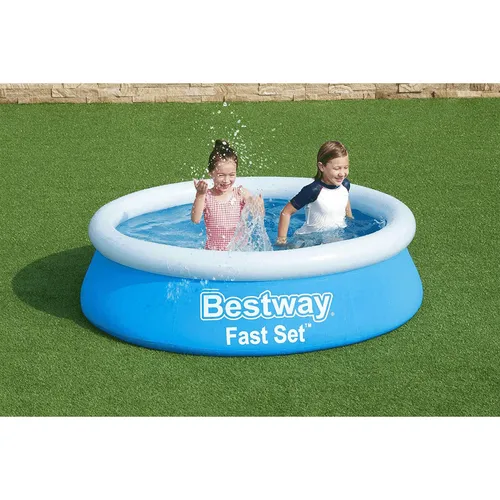 BESTWAY Fast Set Pool 183 cm - Aufstellpool für Kinder - Runder Quick-Up-Pool mit 940 Litern Wasservolumen, ideal für den Sommer-Spaß im Garten. Einfach aufzubauen und perfekt für die ganze Familie.