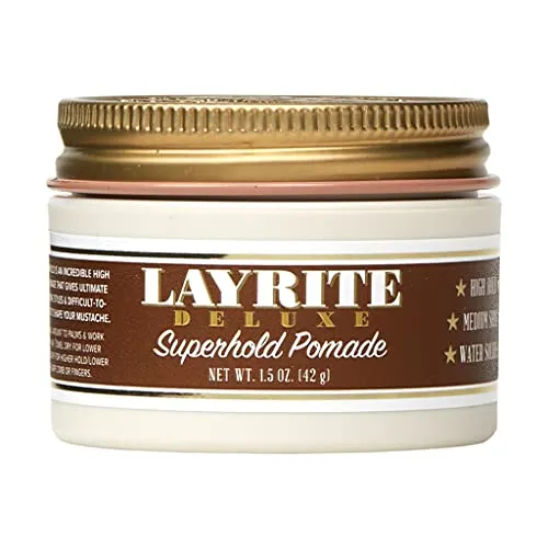 Layrite Superhold Pomade 42g | Starker Halt | Wasserlöslich | Mittlerer Glanz