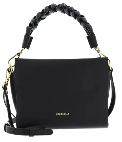 Coccinelle Boheme Grana Double Handtasche - Handtasche aus hochwertigem Rindleder mit geflochtenem Henkel, ideal für stilbewusste Damen, die Qualität schätzen.