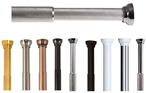 Spirella Teleskopstange Arik | Duschvorhangstange ohne Bohren - Duschvorhangwinkelstangen, flexible Spannstange mit sicherem Halt, einfach durch Drehen verstellbar von 75-125 cm, ideal für Bad und Kleiderschrank.