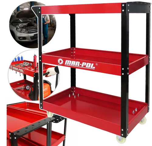 Werkstattwagen 3 Ablagen 136kg Werkzeugwagen mobil Rollen Schraubendreherhalter