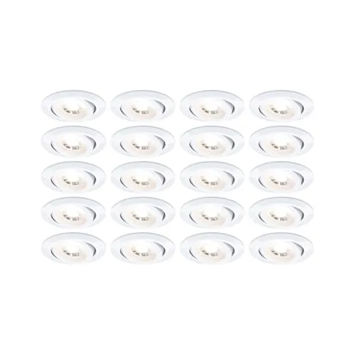 Paulmann 99997 Einbauleuchte LED 4.8W Weiß (matt) - Einbauleuchtenverkleidung, flexible 4,8W LED Strahler im 20er-Set für stimmungsvolles Licht und vielseitige Einsatzmöglichkeiten in jedem Raum.