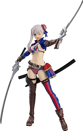MAX Factory - Fate Grand Order - Berserker Miyamoto Musashi Figur - Actionfigur aus dem beliebten Spiel Fate/Grand Order, mit drei austauschbaren Gesichtsplatten für vielseitige Darstellung und Spaß im Spiel.