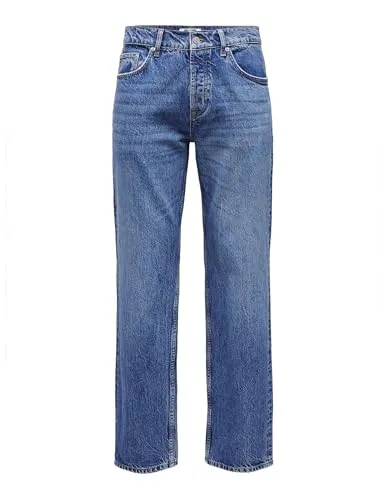 Only & Sons Straight Leg Jeans 22030017-SBB in Blau, US 29/32 - Jeans für Herren in Blau, mit geradem Schnitt für optimalen Tragekomfort. Ideal für lässige Outfits und vielseitig kombinierbar.