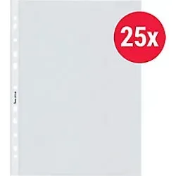 bene Prospekthüllen DIN A4 - 25 glasklare Folien, dokumentenecht und ideal für sicheres Archivieren von Unterlagen
