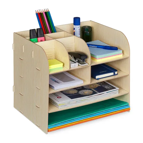Schreibtisch organizer Dokumentenablage 10 Fächer MDF Büro Organizer 1,5 kg