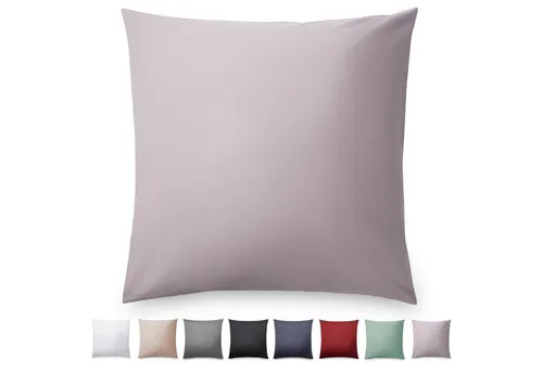 Blumtal Kissenbezüge Premium Mako Satin Kissenbezug, superweich aus 100% Baumwolle, (1 Stück), OEKO-TEX zertifiziert – Glanzoptik & farblich passender Reißverschluss