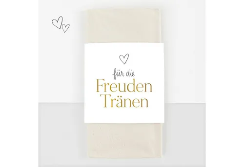 white & ivory Papierdekoration Freudentränen Banderole, herz gold, 50 Stück, aus recyceltem Papier