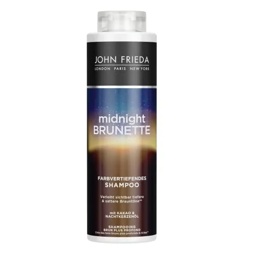 John Frieda Midnight Brunette Shampoo - Vorteilsgröße: 500 ml - Farbvertiefend - Haartyp: braun, brünett - Kabinettgröße