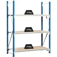 PROREGAL Weitspannregal Maximus 200 x 175 x 40 cm, 4 Ebenen, 450 kg Fachlast, Lichtblau & Lichtgrau - Das PROREGAL Maximus Weitspannregal bietet mit 450 kg Fachlast und 4 stabilen Ebenen eine optimale Lösung für professionelle Lagerung in Werkstätten oder Lagerräumen. Hergestellt nach höchsten Standards für langlebige Qualität.