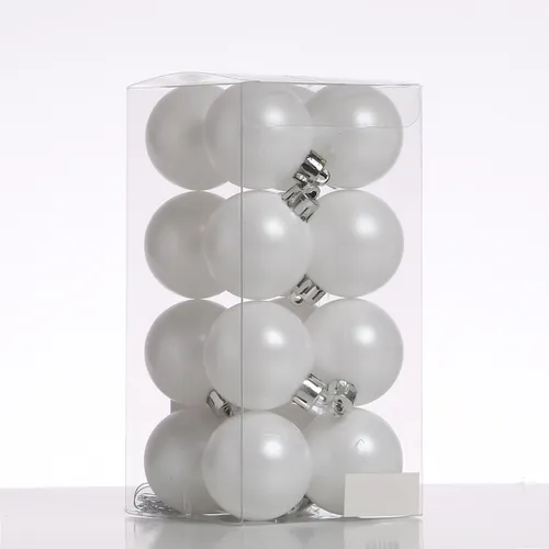 Christbaumkugeln Weihnachtskugeln Christbaumschmuck Kunststoff 4cm weiß 16St.