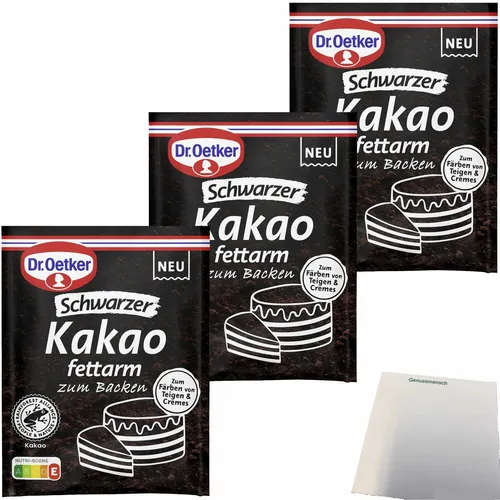 Dr Oetker Schwarzer Kakao zum Backen 3er Pack 3x30g Packung
