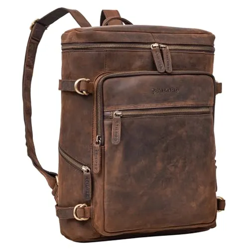 STILORD Alvar Businessrucksack - Echtleder Laptoprucksack für Herren und Damen, bis 15,6 Zoll, stilvoll und funktional für Büro und Alltag