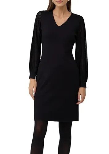 s.Oliver BLACK LABEL Sommerkleid schwarz 40 - Elegantes Sommerkleid in Schwarz, Größe 40, aus hochwertiger Viskose-Polyester-Mischung für hohen Tragekomfort und stilvolle Looks.