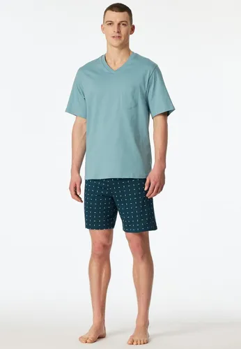 Schiesser Schlafanzug kurz Größe 48 - Bequemer Schlafanzug aus 100 % Baumwolle in Farbe 708, ideal für entspannte Nächte und hohen Tragekomfort.