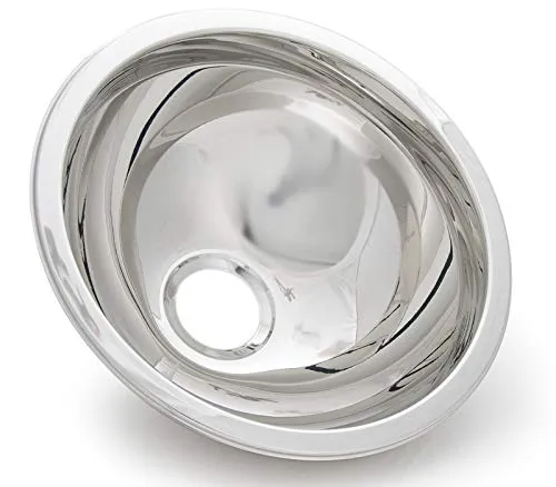 wellenshop Spülbecken Edelstahl-Spüle Rostfrei Rund 340 mm Rundspüle für Boot Caravan Wohnwagen Campingwagen