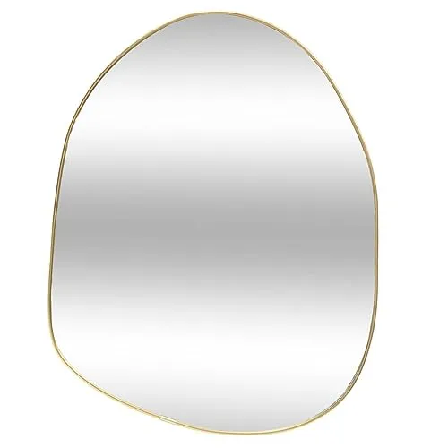 Atmosphera Asymmetrischer Wandspiegel ROMAN, gold, 30 x 40 cm - Modischer, asymmetrischer Wandspiegel für Flur und Wohnzimmer. Mit seinem goldenen Rahmen und der einzigartigen Form verleiht er jedem Raum Charme und Stil. Ideal für moderne Interieurs.