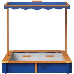 Teamson Kids Großer Garten Sandkasten aus Holz mit Drehbarem Baldachin