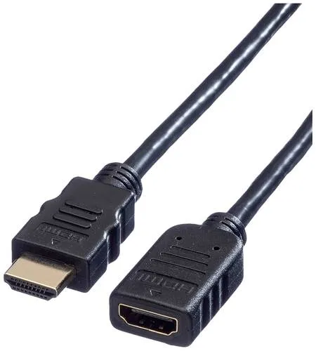 Value HDMI Verlängerungskabel HDMI-A Stecker, HDMI-A Buchse 1.50 m Schwarz 11.99.5571 4K UHD, Geschirmt HDMI-Kabel