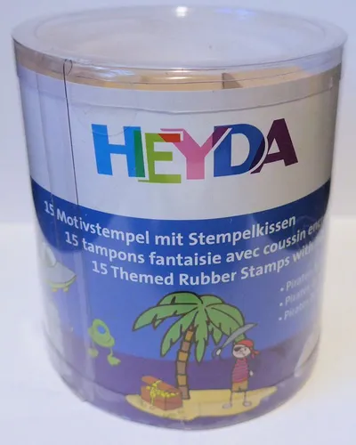 Heyda Motivstempel-Set mit Stempelkissen - Thema: Piraten & Raumfahrer