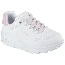 Skechers UNO LITE Slip-on Sneaker in Weiß-Rose, Größe 37 EU - Sportlicher Freizeitsneaker mit elastischem Gummizug für einfachen Einstieg. Mit gepolsterter Innensohle für hohen Tragekomfort und leichtem EVA-Laufsohlenprofil.
