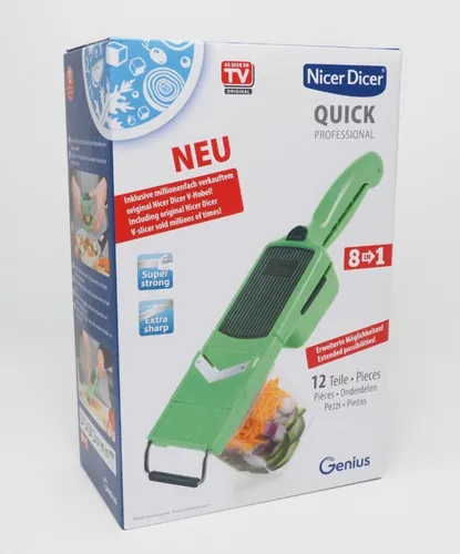 Genius Nicer Dicer Quick Professional Set 12-tlg Gemüsehobel mit 3 Einsätzen