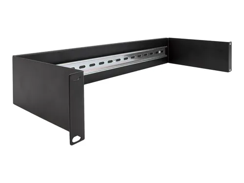 Delock DIN Schienenpanel 1U - Rack montierbar, Schwarz 19
