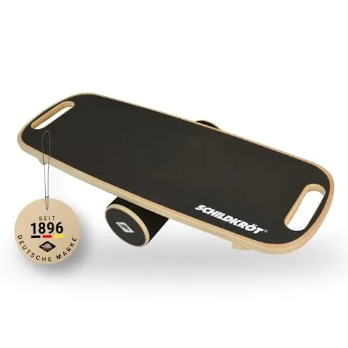 Schildkröt Wooden Balance Board - Innovatives Trainingstool aus hochwertigem Furnierholz, verbessert Koordination und Gleichgewicht, rutschhemmende Oberfläche für sicheren Halt