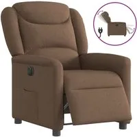 vidaXL Relaxsessel Elektrisch Braun Stoff - Bequemer Fernsehsessel mit elektrischer Liegefunktion, die eine maximale Neigung von 135 Grad ermöglicht. Ideal zum Entspannen und Relaxen, mit stabiler Konstruktion und praktischer Seitentasche.
