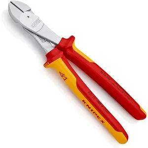 Knipex 74 06 250 VDE Kraft-Seitenschneider 250mm - Zangen für präzises Schneiden, ideal für Cu- und Al-Leiter; hohe Schneidleistung und langlebige Qualität durch induktiv gehärtete Schneiden.