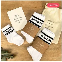 MeinBaby123® Retrosocken Mommy Daddy Mini Set in schwarz von MeinBaby123