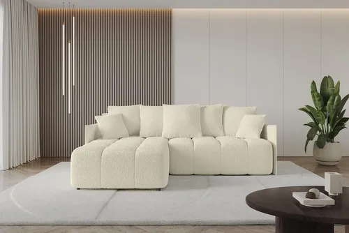 ALTDECOR Ecksofa LONLI-L mit Schlaffunktion in weiß von ALTDECOR
