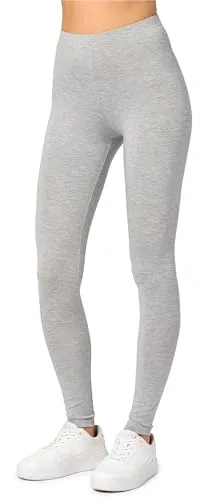 Merry Style Leggings Damen Baumwolle für das ganze Jahr Bequeme Leggings Blickdicht Damen Ideal für Yoga Sport Gym und Freizeit MS10-198 (Melange, S)