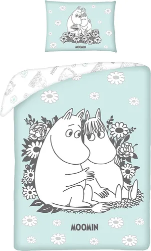 Bettwäsche Set Kinder Moomin Mumin 100x135cm Baumwolle Original Halantex