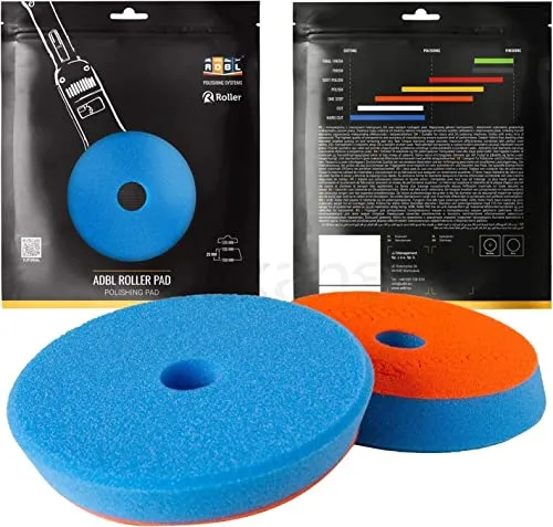ADBL Roller Pad-DA Finish Polierpad - Polierschwamm für Ø125mm Stützteller - Profi Polierpad mit Klettverschluss - Polierschwamm, Auto Polieren, Schwamm Polierteller