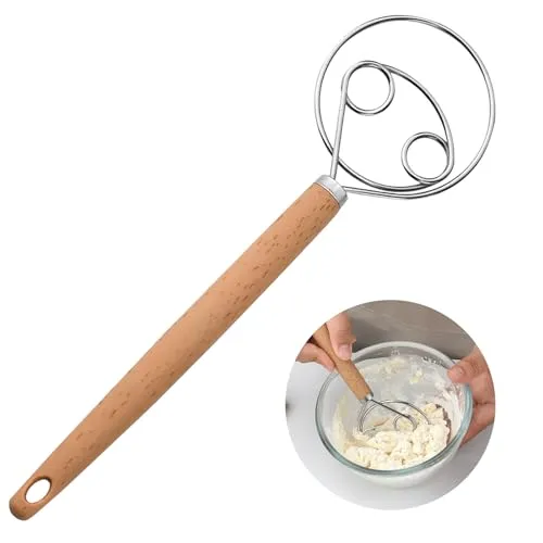 Dänischer Teigbesen aus Edelstahl mit Kunststoffgriff