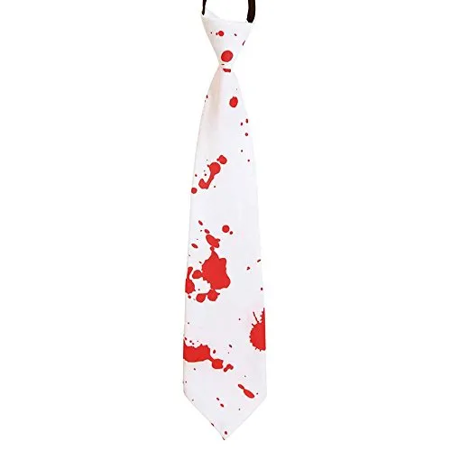 KarnevalsTeufel Krawatte mit Blut, ca. 39cm, blutverschmiert, Halloween-Accessoire
