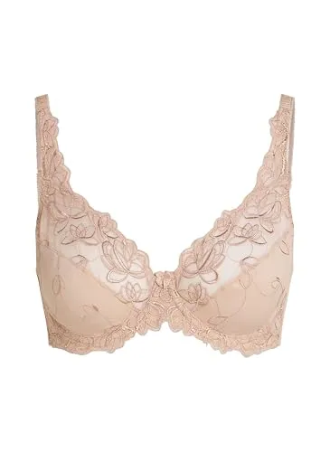Hunkemöller Unwattierter Bügel-BH Diva - tan - 80D - Eleganter unwattierter Bügel-BH mit traumhaftem Blumenmuster und semitransparenter Spitze. Ideal für den alltäglichen Tragekomfort und perfekt kombinierbar mit dem passenden Diva-Slip.