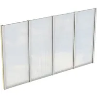 Skan Holz Seitenwand mit Polycarbonatplatten 355 x 200 cm - Zubehör für Terrassenüberdachungen, aus robustem Konstruktionsvollholz mit 10 mm starken Polycarbonatplatten für optimalen Witterungsschutz und Langlebigkeit.