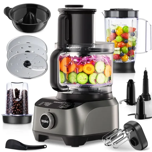 YASHE Multifunktionale Küchenmaschine 1300W, 11-in-1 mit 2,5L Schüssel