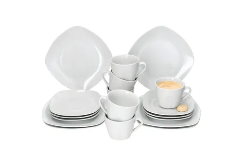 MamboCat Kaffeeservice 18tlg Lotta für 6 Personen - Elegantes Porzellan Kaffeeservice in zeitlosem Weiß, ideal für stilvolle Kaffeetafeln und besondere Anlässe.