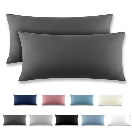 REDKEY Kissenbezug 40x80 cm 2er Set Kopfkissenbezug mit Reißverschluss