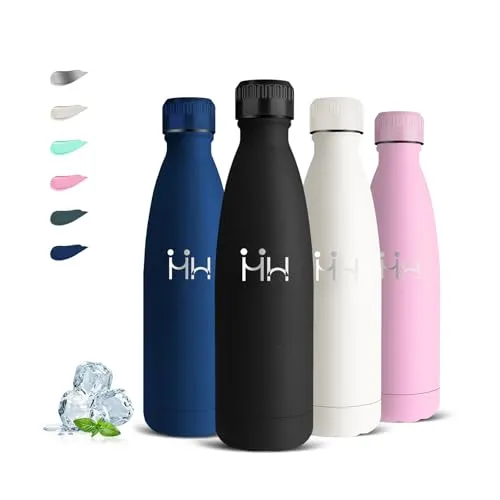 Grsta Thermosflasche, Trinkflasche Kinder 500ml, BPA-Freie, Trinkflasche Edelstahl, Isolierflasche Auslaufsicher, 24h Kalt & 12h Warm, Isolierflasche Doppelwandig für Büros, Reisen, Camping